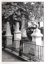 Black and white photograph of cemetery from pamphlet