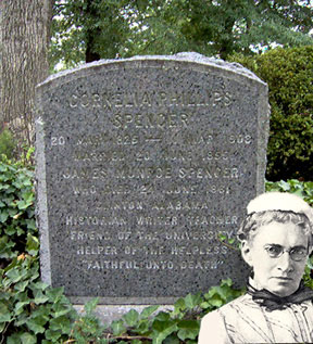 Photograph of Spencer and her gravestone